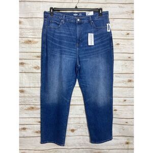 Old Navy Women The Sky-Hi Straight Extra High-Rise Blue Denim Jeans 18